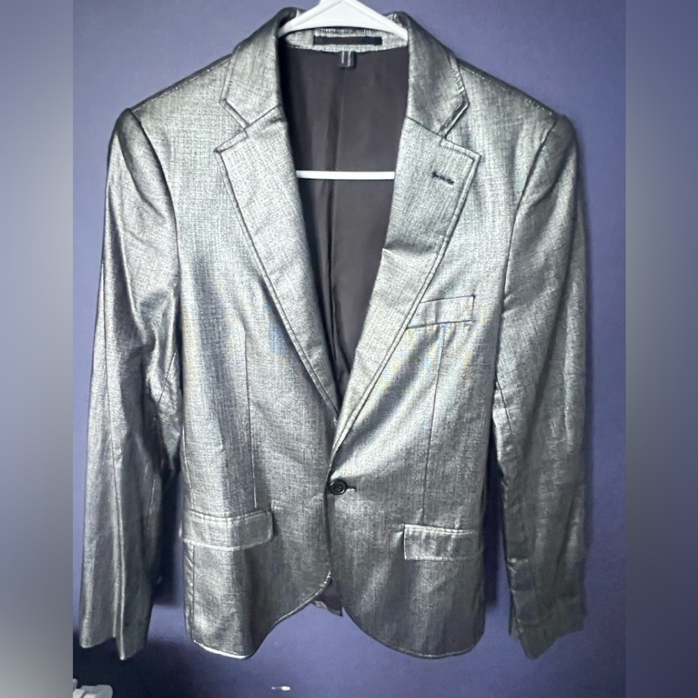 TOPMAN MEN’S SILVER BLAZER JACKET SIZE 34